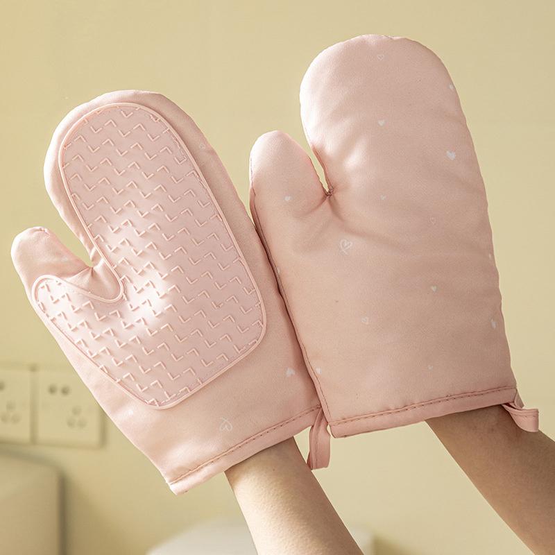 Cotton And Silicone Baking Gloves Microwave Oven Gloves Household Insulation Gloves Oven Anti-Scalding Glove Kitchen Baking Tool