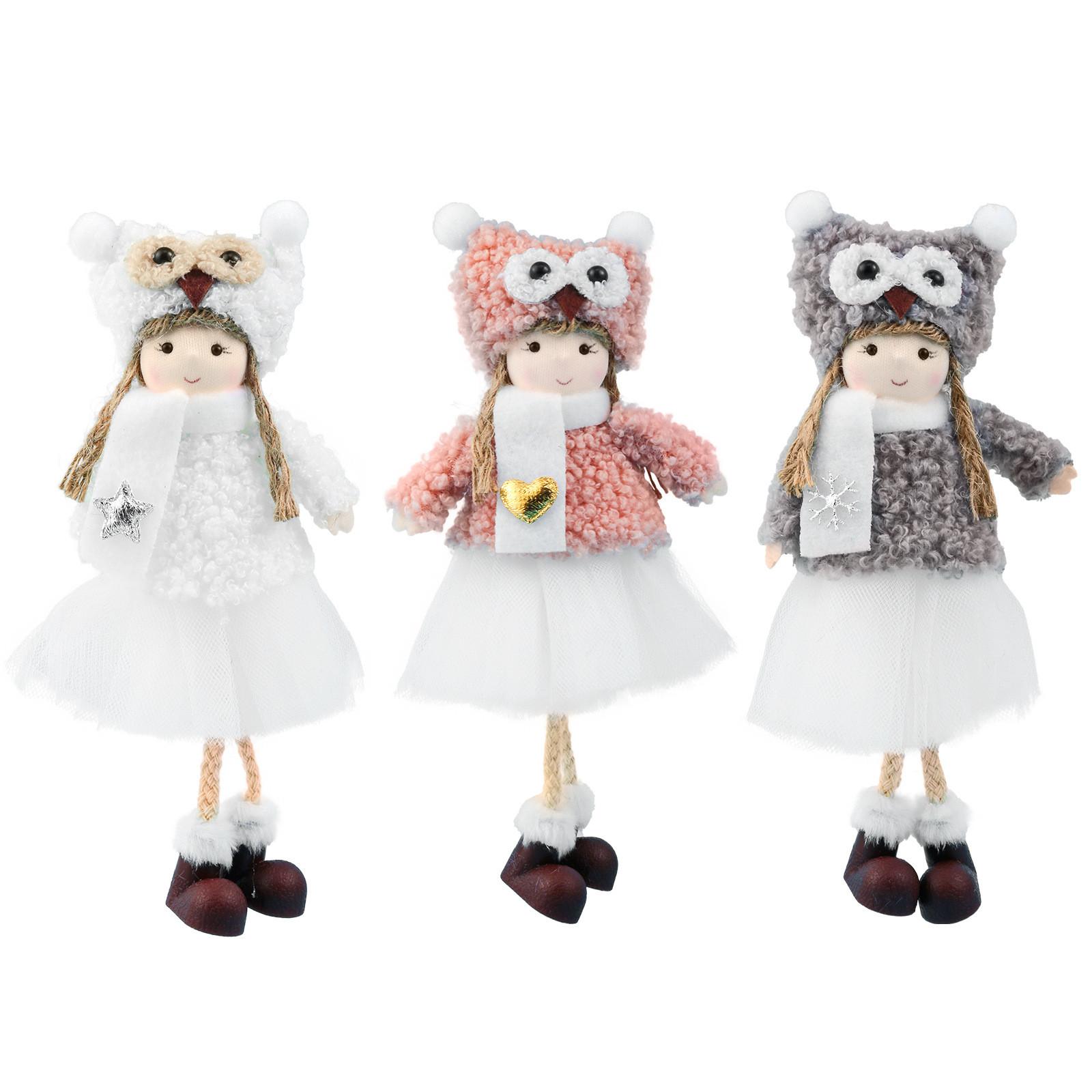

Owl Hat Plush Angel Pendant Net Yarn Plush Angel Pendant Christmas Decors Christmas Tree Decor Home Decors