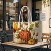 Fall Pumpkin Print Tote Bag Casual Large Capacity Shoulder Handbag for Daily Use