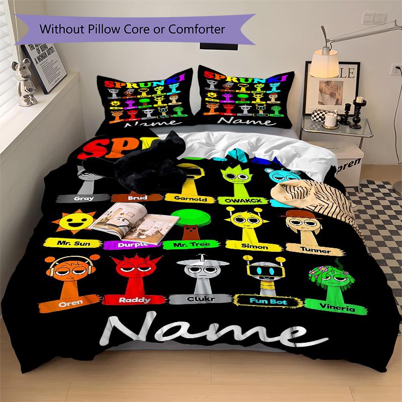 Custom Textile Colorful Heads Bedding 3 Piece Set HD Print Duvet Cover Pillowcases for Teens Adult Bedroom Decoration