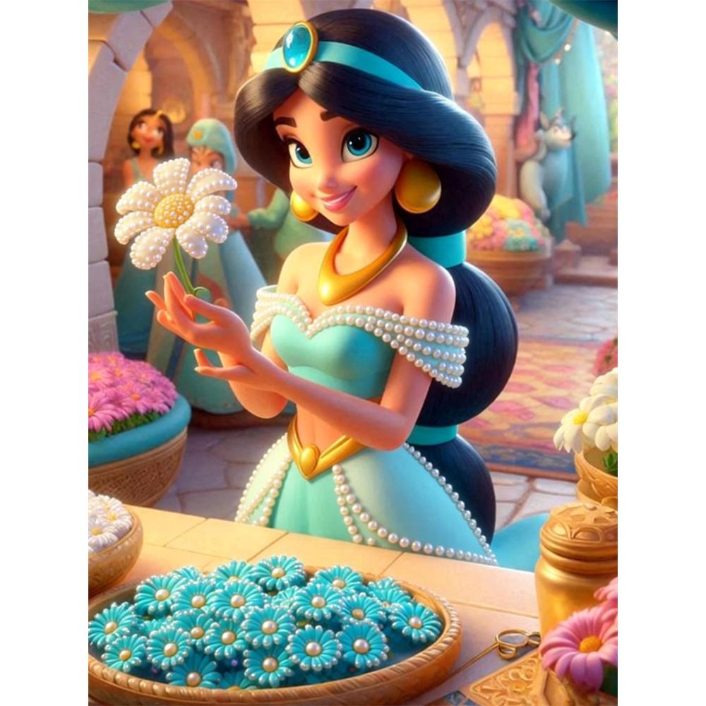 

Disney Pearl Painting Set Princess Jasmines Pearl Daisy Market Home Decor Handmade Gift 35x45cm