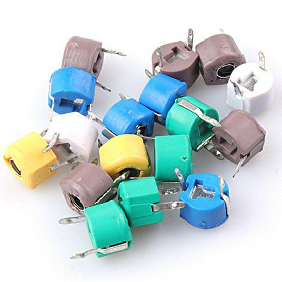 

6mm Adjustable Plastic Encapsulated Trimmer Capacitor, Variable Capacitance: 5pF to 120pF 5PF (Blue)