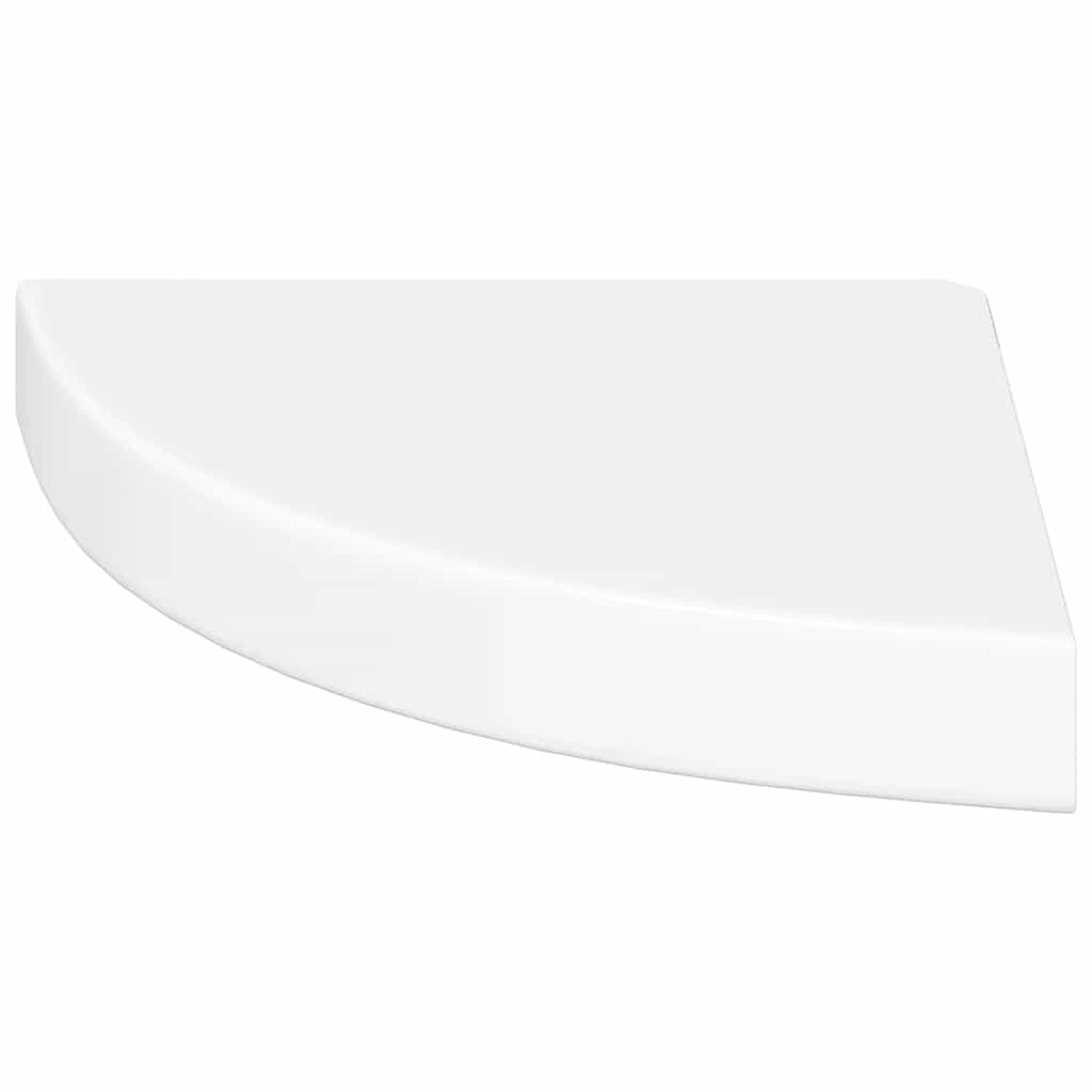 Floating Corner Shelf High Gloss White 25 x 25 x 3.8 cm MDF