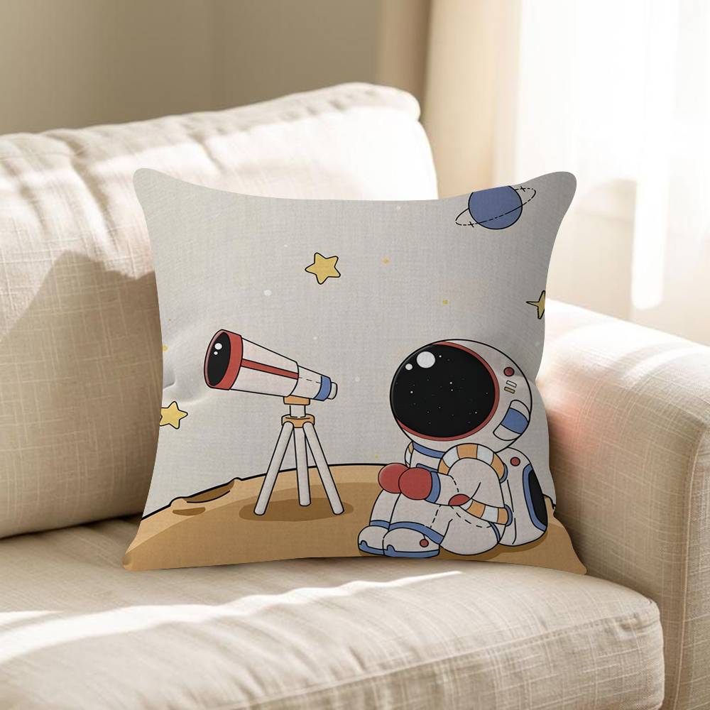 Astronauts Personalized Pillow Cover Kids Bedroom Wild Party Decor Pillowcase Kid Birthday Shower Gift