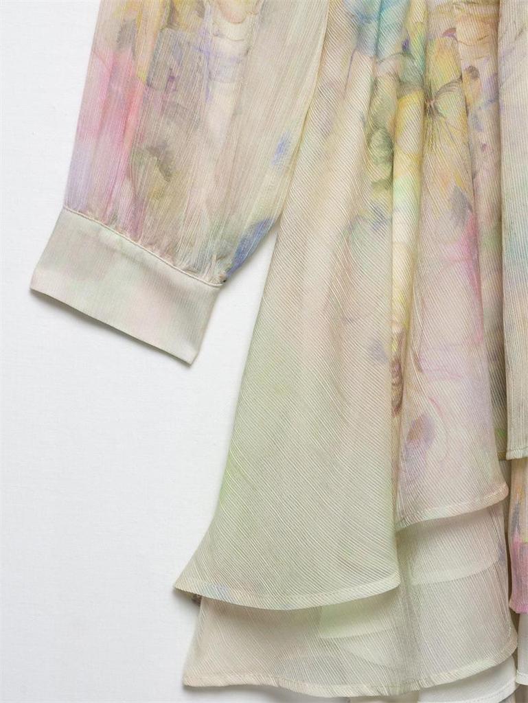 TAOP&ZA Summer Women's Elegant Print Tie Irregular Dress