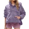 VAYLA Women's Solid Color Long Sleeve Loose Casual Hooded Cotton Jacket