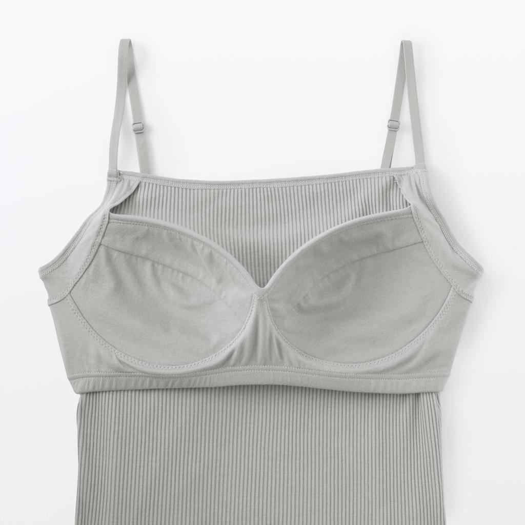 MUJI Smooth Rib Bra Camisole FCA57A6S Size S Women's Gray,
