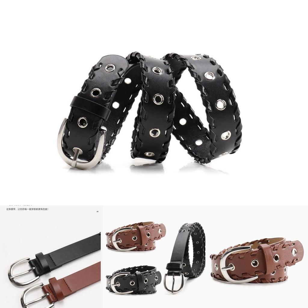 Gothic Punk Womens Waist Belt With Alloy Clasp And Unique Cutout Design For Streetwear