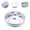 Chrome Double Groove Steering Pump Pulley Replacement Spare Part Durable Aluminum Alloy for Chevrolet Hydraulic System Repair