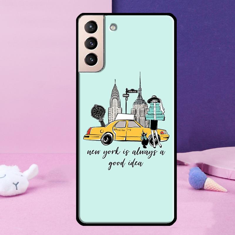 New York Girl Phone Case For Samsung Galaxy S25 Ultra S23 S20 S21 S22 S24 FE S9 S10 Plus S24 Ultra Cover