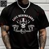 Men T Shirt Life Behind Bars Motorcycle Skull Design T-Shirt Cotton Men‘s Summer Short Sleeve T