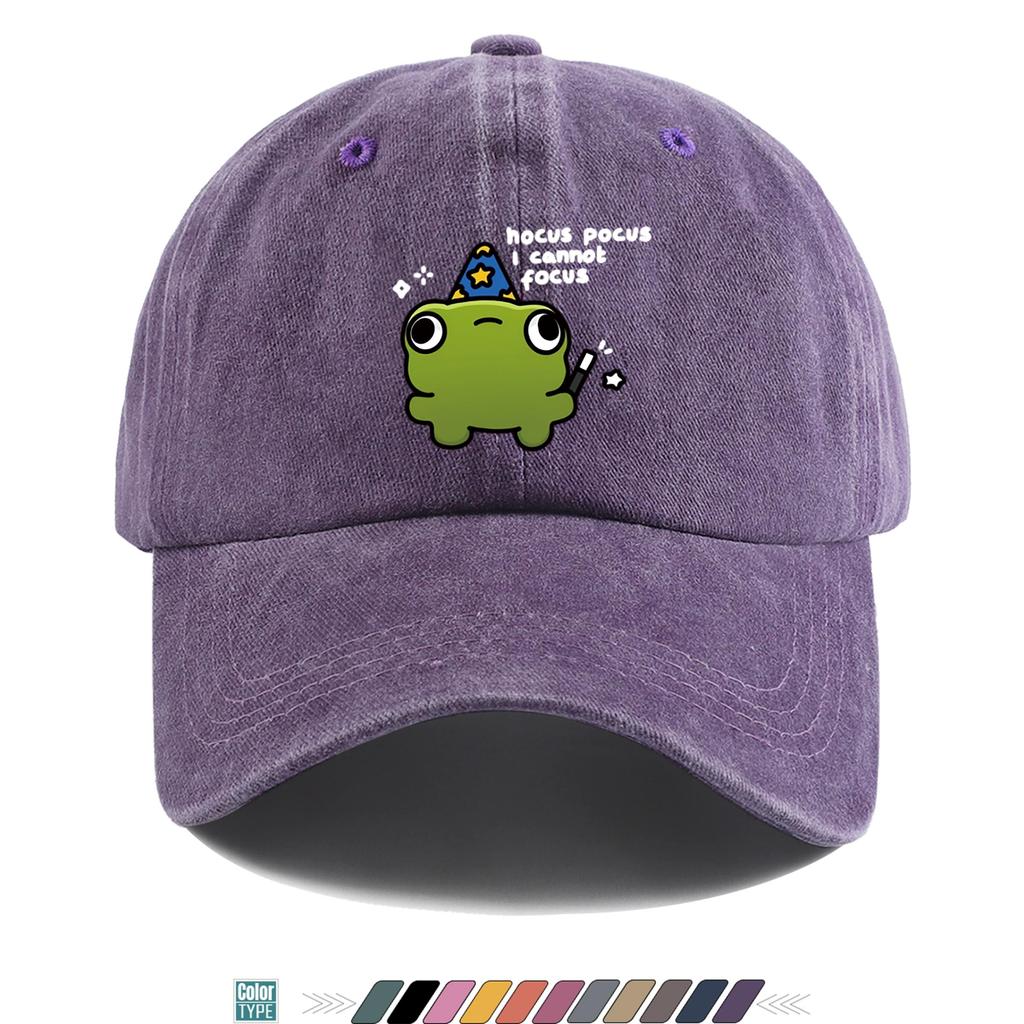 Pc Cute Funny Frog Wizard Print Baseball Cap Trucker Hat Comfortable Breathable Fashionable Beautiful Cartoon Game Black Classi