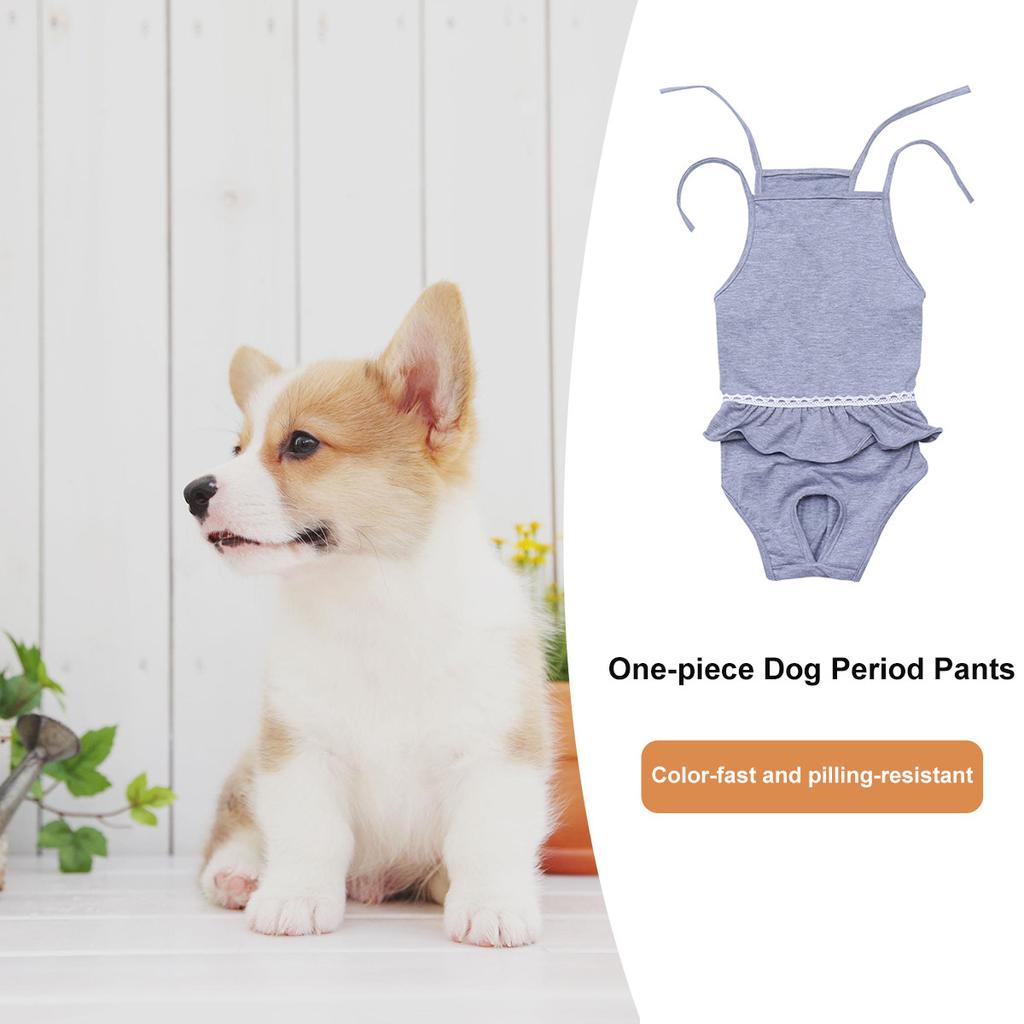 1Pcs Female Dog Menstrual Diaper Underwear Pet Period Pants Light Grey Size S One-Piece Dog Diaper Washable Pet Underwear