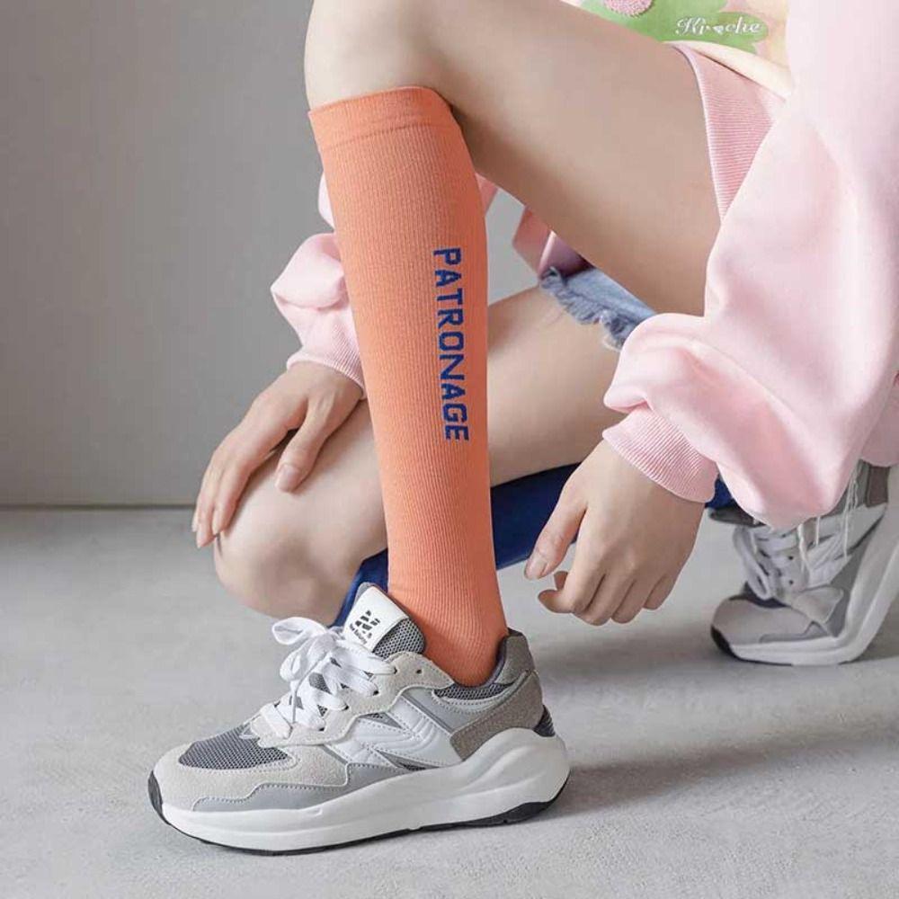 1 Pair Women Professional Sports Sock Colorful Racing Cycling Socks Anti-Slip Compression Socks