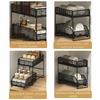 Iron Pull Out Storage Rack Stable Frame Sliding Cabinet Basket 2 Tier Storage Basket  Bathroom