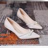 Fashion Elegant Niche Design Women's High Heels Daily Wear Bridesmaid Wedding Shoes Thin Heel Small Heel Cat