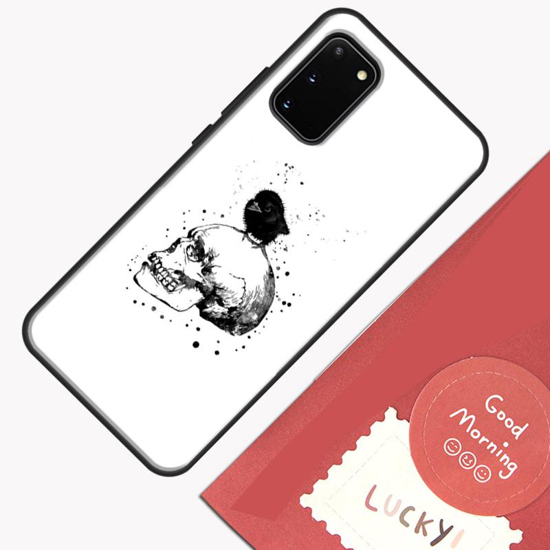 Raven Skull Phone Case For Samsung Galaxy S25 S24 S20 S21 S22 S23 Ultra S9 S10 Plus S25 FE Cover Shell