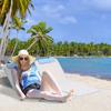 Beach Lounger, Sun Lounger, Garden Lounger, Foldable, Adjustable Backrest, Side Pocket, 48 Cm X 134 Cm X 33-43 Cm, Beige