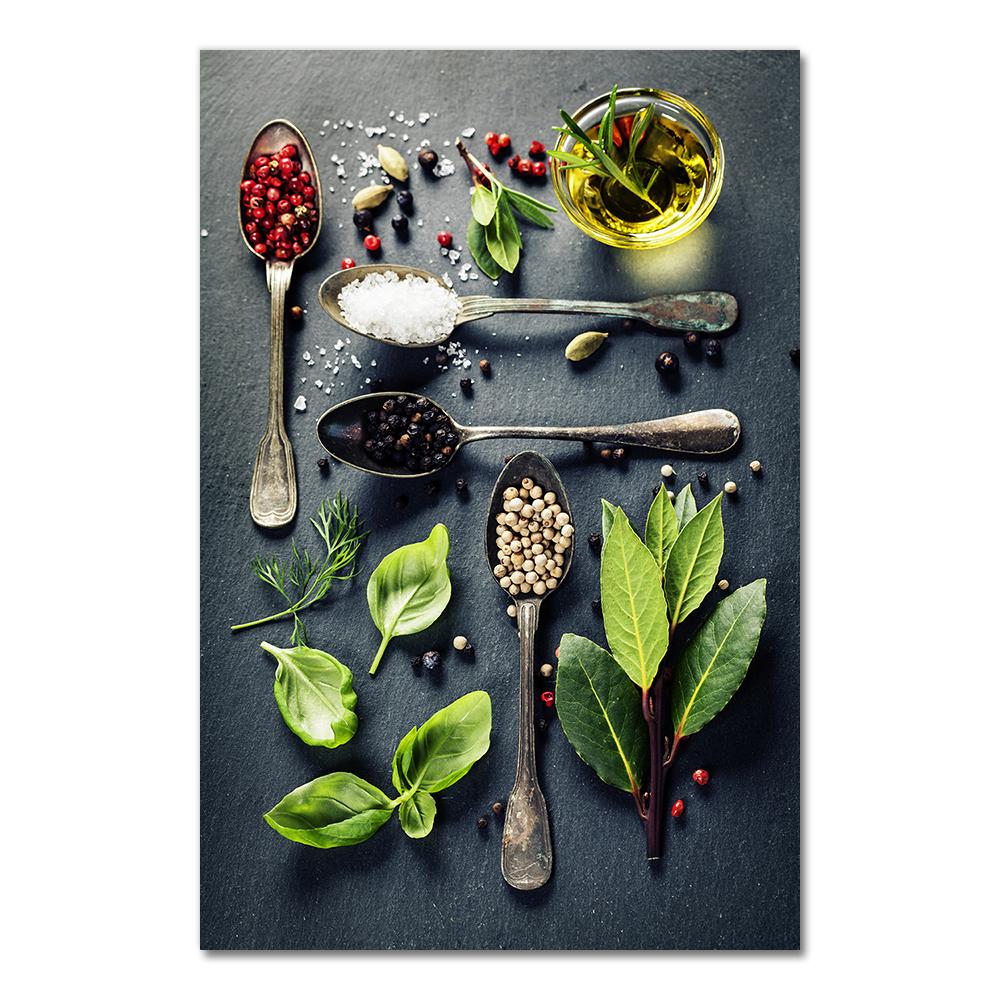 Bucătărie tematică amestec de ierburi și condimente pictură pe pânză postere și imprimeuri Cuadros imagini de perete pentru decorarea sufrageriei la restaurant