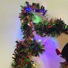 Christmas Tinsel Garland Thick Hanging Decorations for Xmas Party Indoor Outdoor (Without Battery)  for Festive Decorations