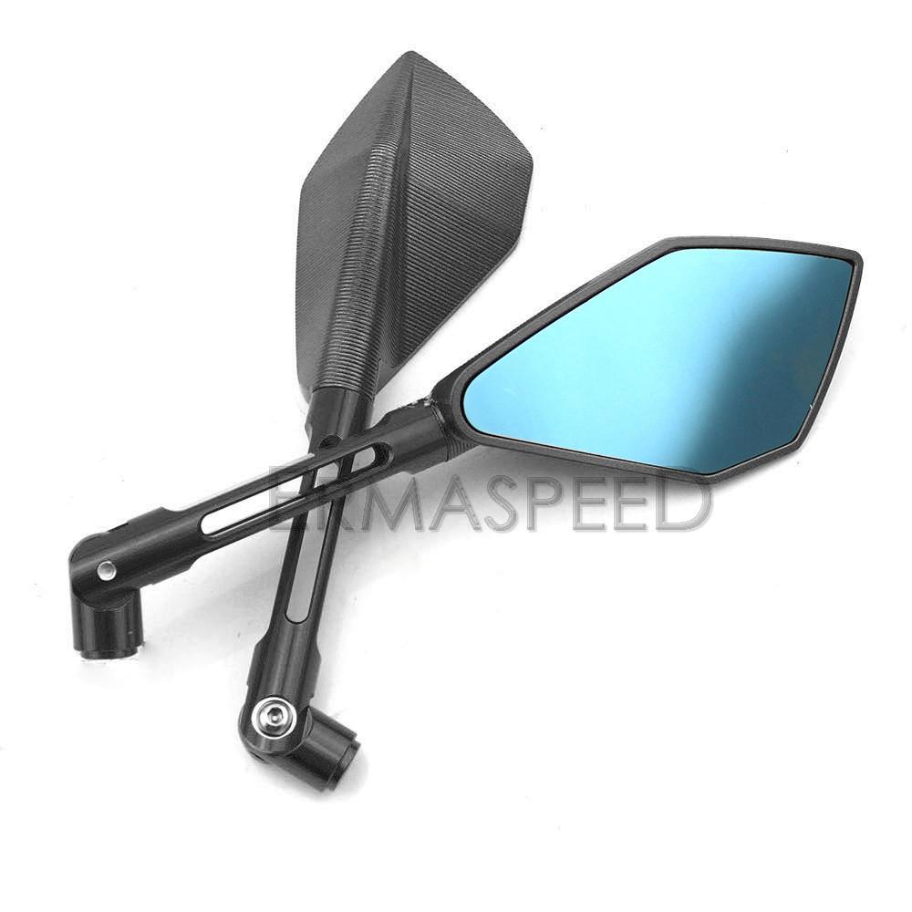 CNC Aluminium Motorsykkel Bakspeil Blått Glass Universalt 8mm 10mm Bakspeil Sidespeil for Motorsykkel Scooter Dirt