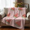 Pastel Watercolor Moon Cloud Anime Cartoon Flannel Blanket Soft Warm Throw for Bedroom Sofa Car Kids Holiday Gift