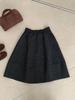 Gray Starry Sky Wool Midi Skirt: High-End Korean Style Slim-Fit A-Line
