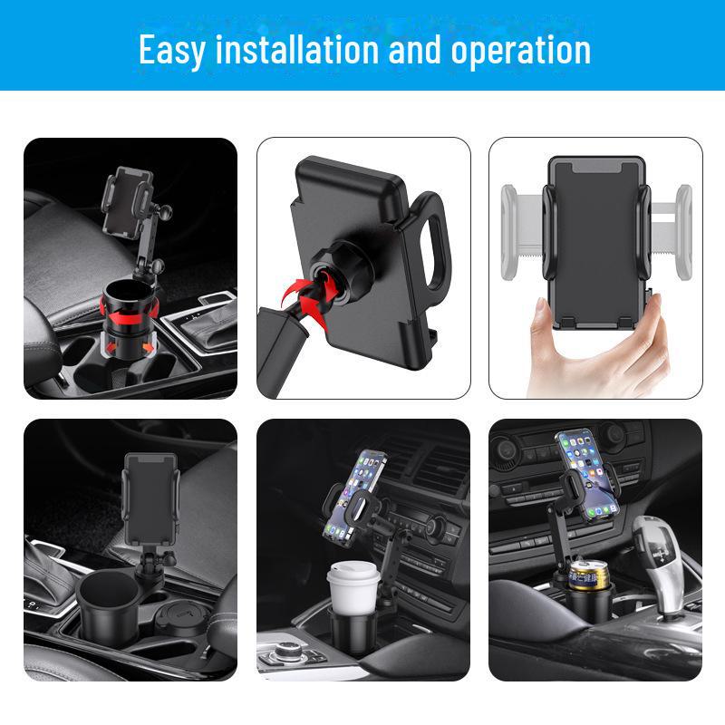 Shunwei Auto Becher- und Handyhalter-Kombination - Zwei-in-Eins Erweiterung und Begrenzer