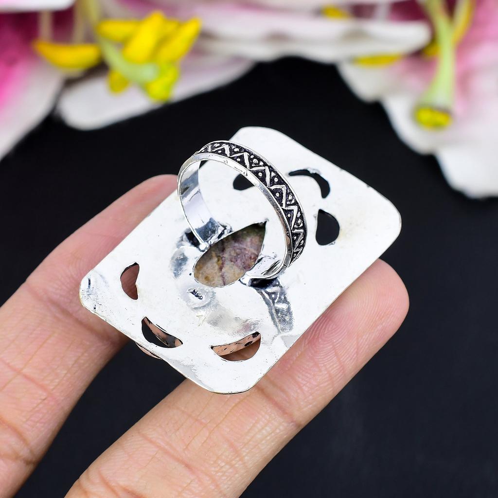 Ghost Eye Jasper Gemstone 925 Sterling Silver Jewelry Ring Size 10.5 KG-1663