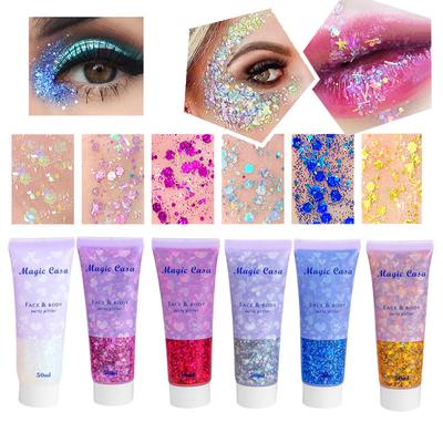 Mermaid Scales Sequins Gel, Face Body Lip Sequins Eyeshadow Colorful Polarized Stage Makeup