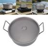  Ti Stockpot 2.3L Lightweight Portable Multipurpose Soup Pot with Dual Handles Non Stick Coating for Outdoor Camping Hiking Fishing sy to Cln 