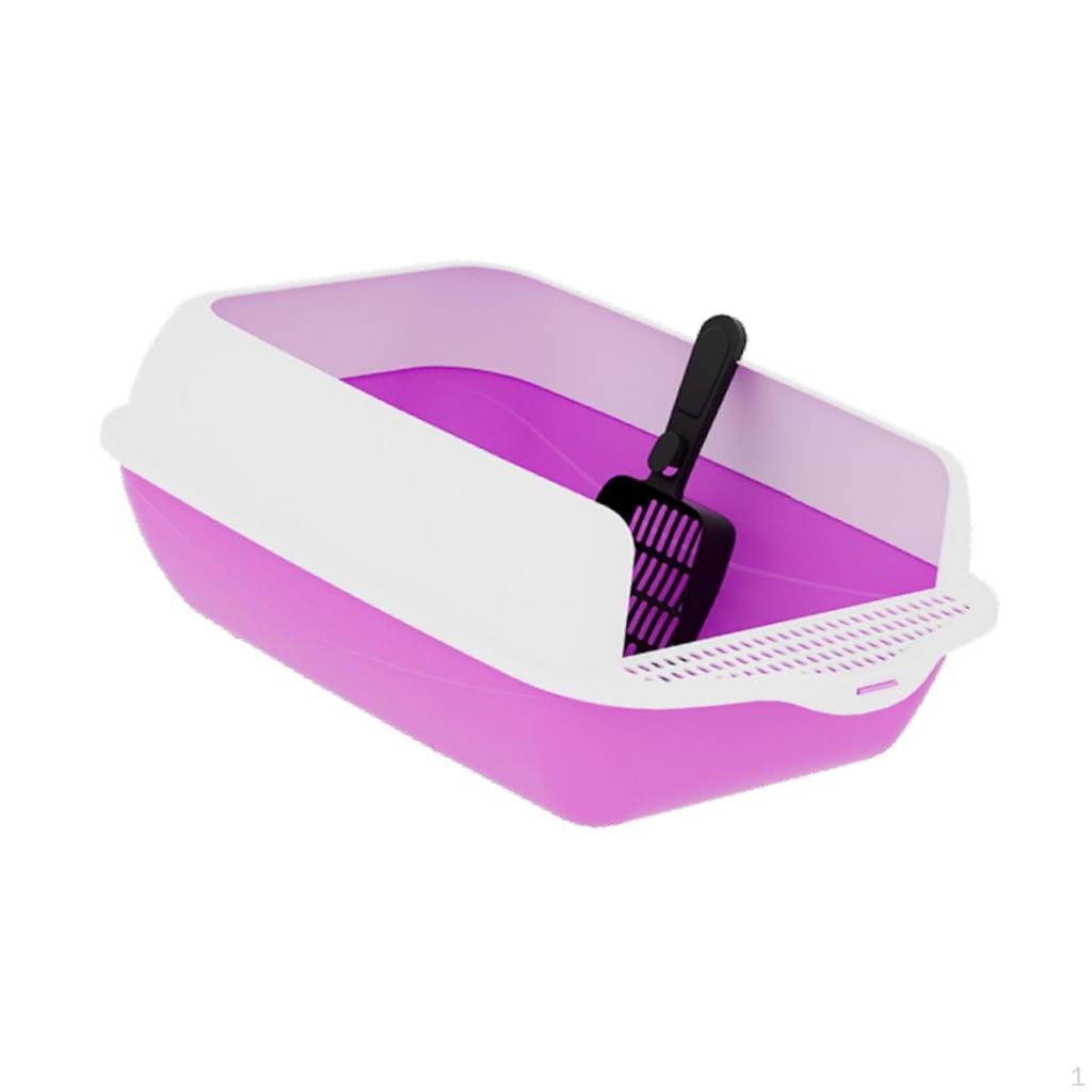 Cat Breed Pet Tray Tablet High Side Supplies Kitty Garbage Pan Half Closed Kittens Open