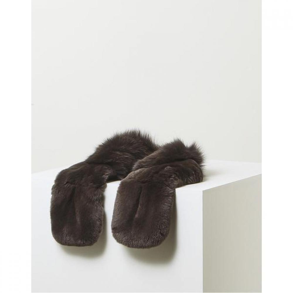 DakS Women S Fox Fur Scarf Dark Grey Dbmu4f741g3