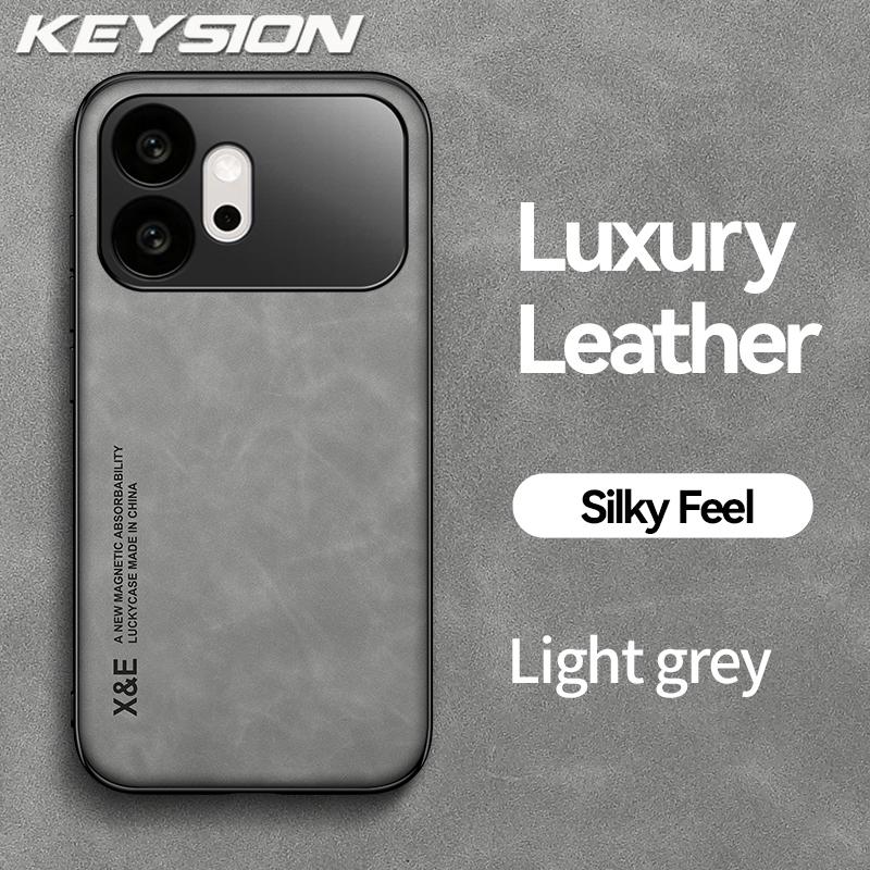 KEYSION Luxus Retro PU-Leder Handyhülle für HONOR 600 Pro 5G Silikon+PC Stoßfeste Handy-Rückabdeckung für Huawei Honor 600 5G