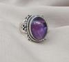 Amethyst Ring: Handmade 925 Sterling Silver Boho Statement Jewelry