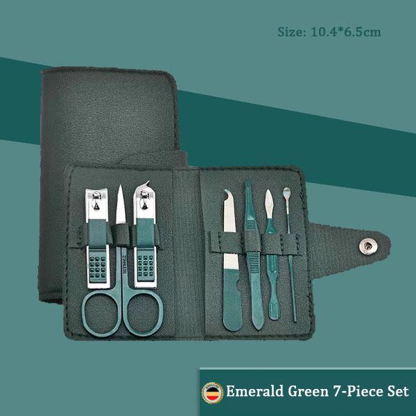 Professional Manicure Tool Seven-Piece Set Pink Stainless Steel Curved Blade Nail Clippers Trimmer with Wide Jaw Opening