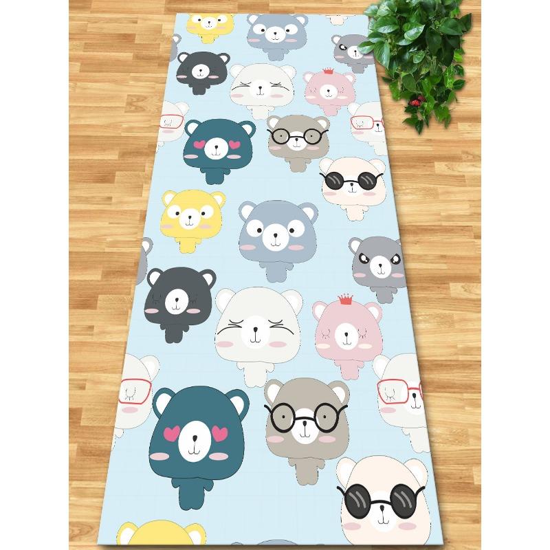 Flowers and Plank Home Balcony 3D Passageway Long Corridor Carpet Spring Floral Pattern Entryway Stairway Rugs Room Aisle Mat