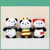 Cute Transforming Panda Keychain Short Plush Stuffed Animal Bag Accessory