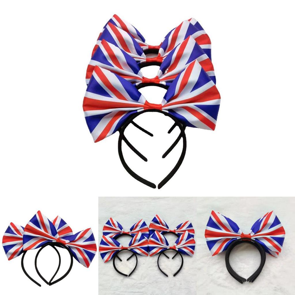 Stylish Union Jack Hairband Alice Headband With Large Bow Tie For Men And Women Platinum Jubilee
