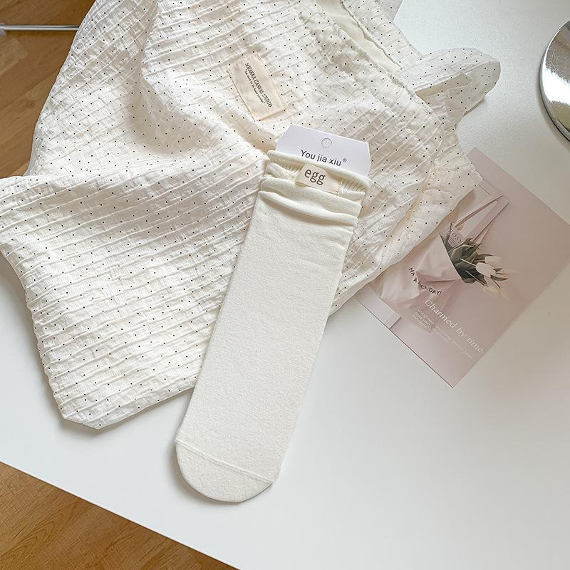 

Youjiaxiu Boneless Socks Medium Tube Socks Basic Color Versatile Cotton Stacking Socks One size fits all молоко, білий колір