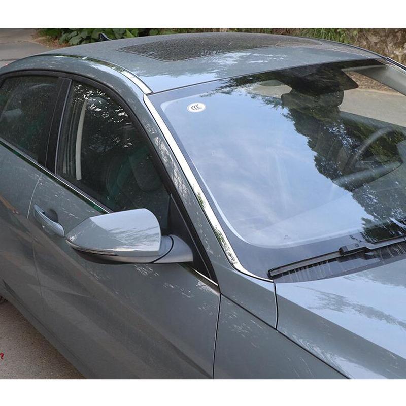 For Hyundai Elantra Avante Stainless Steel Car Front Windshield Trim Glass Window Trim Auto Exterior Accessories