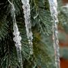 New Crystal Clear Christmas Tree Ornaments Glitter Acrylic Icicle Decorations Hanging Transparent Hanging Pendants