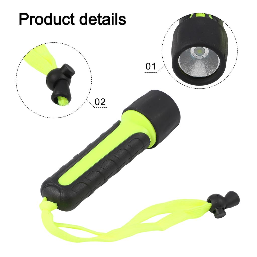 Torch Diving Flashlight Lantern Light PC+TPE Portable
