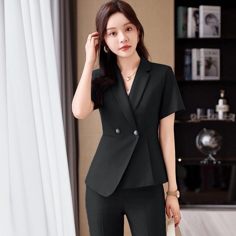 Premium Women's Formal Summer Suit Set: Beautician & Hotel Workwear Skirt