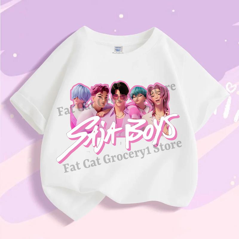 Kpop Tričko Lovce démonů Dětské Roztomilé Rumi Mira Zoey Trička Dívky Chlapci Léto Krátký rukáv Dětské Volnočasové Topy Bavlněné Oblečení Dárek