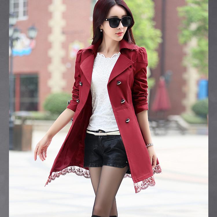 

Женские пальто для отдыха, приталенный двубортный пиджак с бантом на поясе и длинными рукавами, отложной воротник, верхняя одежда M вино красного