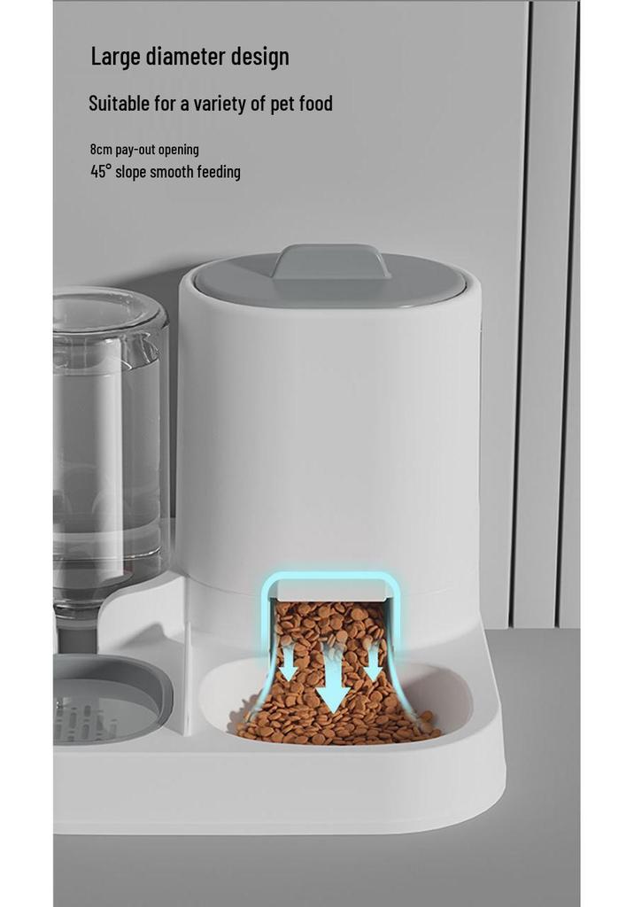 2-in-1 Pet Feeder & Waterer: Automatic Cat & Dog Food and Water Bowl