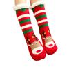 Winter Christmas Themed Women Lamb Fleece Floor Socks, Adult Non-Slip Indoor Snow Socks for Home Carpet