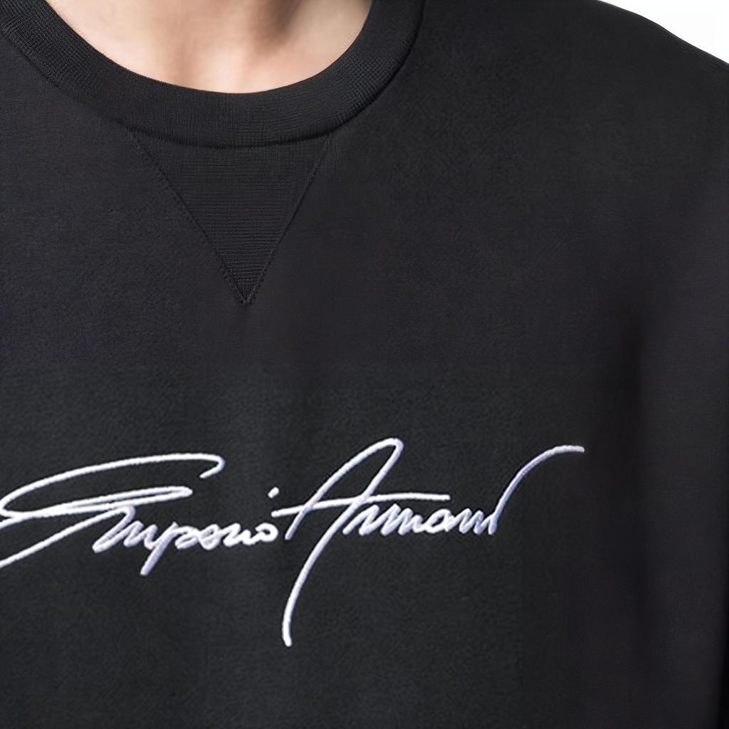 EMPORIO ARMANI Sweaters Men's Black Crew Neck Moderate Other 3K1MD4-1JTNZ-0920