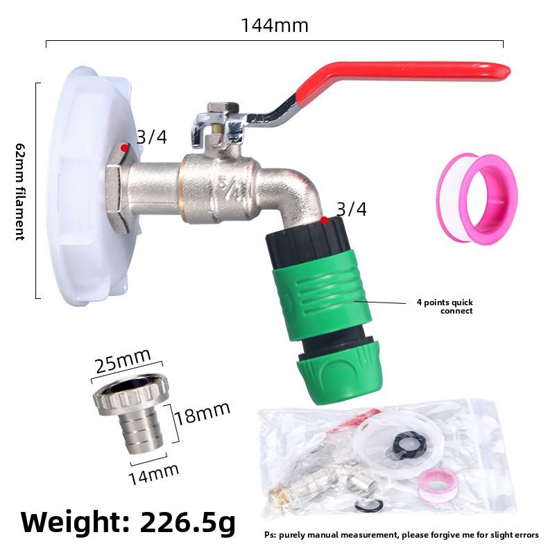 1/2 Inch Brass Garden Irrigation Faucet Water Tap Single Outlet Valve for IBC Tank Antifreeze Outdoor Balcony Garden Accessories